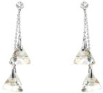 Pami Accessories Cercei dama cu cristale Swarovski triunghi, placati cu aur alb, 5 x 1.3 cm, Argintiu