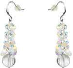 Pami Accessories Cercei dama cu cristale Swarovski, placati cu aur, 4.5 x 1 cm, Argintiu