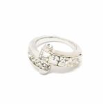 Pami Accessories Inel cu cristale Swarovski patrate, argintiu