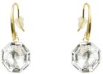 Pami Accessories Cercei dama cu cristal Swarovski, placati cu aur, 3 x 1.5 cm, Auriu