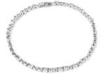 Pami Accessories Bratara de dama cu cristale mici, BC-120, 18 cm, Argintiu