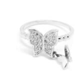 Pami Accessories Inel Butterflies, IF-30, 16 mm, argintiu
