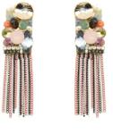 Pami Accessories Cercei handmade dreptunghi cu cristale Swarovski cu perle naturale, CCF-50, multicolor