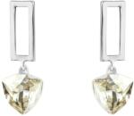 Pami Accessories Cercei dama dreptunghi cu cristal Swarovski, 3.3x1.2 cm, CCC-90, Argintiu