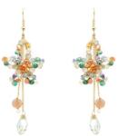 Pami Accessories Cercei handmade floare din cristale si doua lantisoare, CCF-50, multicolor