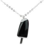 Pami Accessories Colier argint 925 rodiat Pami, cu pandantiv inghetata neagra