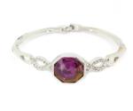 Pami Accessories Bratara placata, cu cristal Swarovski, BC-90, mov, Infinity