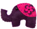 Pami Accessories Brosa dama handmade elefant cu foare, 7, 5x5 cm, mov/ciclam