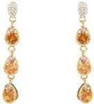 Pami Accessories Cercei dama cu cristale Swarovski lacrima, placati cu aur, 4.5 x 0.7 cm, Auriu/Bej