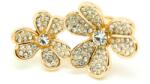 Pami Accessories Inel Two Flowers, IF-30, 18 mm, auriu