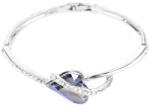 Pami Accessories Bratara de dama fixa cu cristal inimioara, BC-100, 18 cm, Argintiu/Bleu