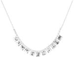 Pami Accessories Colier cu cristale Swarovski, placat cu aur alb, 39 + 5 cm, CLC-30, Argintiu