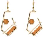 Pami Accessories Cercei dama Pami, JD1218-488, 4x3 cm, Bej