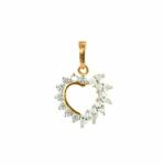 Pami Accessories Pandantiv placat cu aur 14k, cu element zirconiu, PC-25 inima, auriu