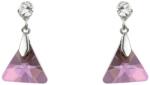 Pami Accessories Cercei dama cristal Swarovski triunghi, placati cu aur alb, 2x1.2 cm, CCC-60, Mov