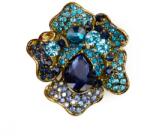 Pami Accessories Brosa dama floare vintage , albastru