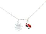 Pami Accessories Colier argint 925 rodiat Pami, cu pandantive floare si gargarita, argintiu