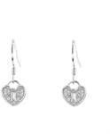 Pami Accessories Cercei argint 925 rodiat lacat in forma de inima, cu strasuri zirconiu, CCA-60, argintiu
