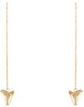Pami Accessories Cercei dama cu cristal Swarovski inimioara, 8x1.1 cm, CCC-60, Auriu/Bej