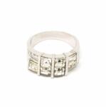 Pami Accessories Inel cu cristale Swarovski si strasuri zirconiu, argintiu