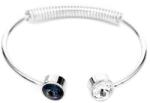 Pami Accessories Bratara fixa Blue cu cristale zirconiu, placata cu aur alb, Argintiu