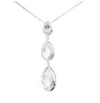 Pami Accessories Colier cu pandantiv cristale Swarovski, CLC-70, argintiu