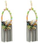 Pami Accessories Cercei handmade oval cu cristale si lantisoare, CCF-50, multicolor