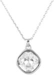 Pami Accessories Colier cu cristal Swarovski placat cu aur alb, CLC-100, 39 + 5 cm, Argintiu