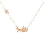 Pami Accessories Colier caruta cu cal placat cu aur roz, CLC-60, 36 + 6 cm, Auriu roze
