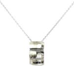 Pami Accessories Colier trei cristale zirconiu placat cu aur alb, CLC-90, 38 + 3 cm, Argintiu