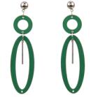 Pami Accessories Cercei dama Pami, JD1218-463, 9.5x2.5 cm, Verde