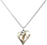 Pami Accessories Colier cu cristal Swarovski inima mica, placat cu aur alb, 40 + 5 cm, CLC-80, Argintiu/Bej