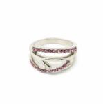 Pami Accessories Inel cu strasuri zirconiu , argintiu/lila, 17.2 mm