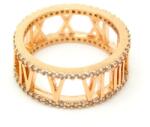 Pami Accessories Inel placat cu aur roz cifre romane, 18 mm, IC-70, Auriu roze