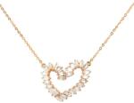 Pami Accessories Colier inima cristale zirconiu placat cu aur roz, CLC-90, 40 + 6 cm, Auriu roze