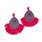 Pami Accessories Cercei din lemn Pami, JD1218-467, 6.5x5 cm, Ciclam