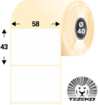 Tezeko 58 * 43 mm, thermo etikett címke (800 címke/tekercs) (T0580004300-002)