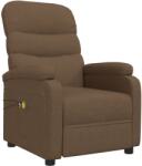 vidaXL Fotoliu de masaj rabatabil electric, maro, textil (3073698)
