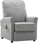 vidaXL Fotoliu de masaj rabatabil electric, gri deschis, textil (3073709)