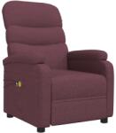 vidaXL Fotoliu de masaj rabatabil electric, violet, textil (3073701)