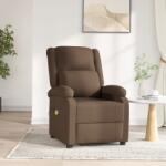 vidaXL Fotoliu de masaj rabatabil electric, maro, textil (3073733)