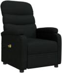 vidaXL Fotoliu de masaj rabatabil electric, negru, textil (3073696)