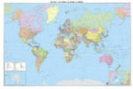Freytag & Berndt Világ falitérkép fóliás, politikai színezésű világ országai laminált falitérkép Freytag 1: 25 000 000 176x122, 5 cm