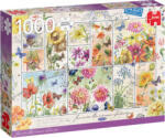Jumbo Пъзел Jumbo от 1000 части - Пощенски марки с летни цветя (18812)