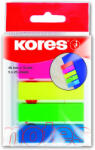 KORES Index autoadeziv plastic 45x12 mm, 5 culori neon, 125 file/set KORES