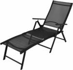 vidaXL Șezlong de plajă pliabil, negru, aluminiu (41741) - comfy