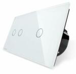 LIVOLO Intrerupator dublu + simplu Livolo vl-c702c701-11 cu touch din sticla Alb (vl-c702/c701-11)