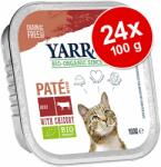 Yarrah 24x100g Yarrah Bio nedves macskatáp- Pástétom: bio csirke, bio pulyka & bio aloe vera