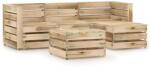 vidaXL Set mobilier de grădină, 5 piese, lemn de pin verde tratat (3068063)
