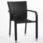 BAOTAO DL BUDDHA MATT BLACK Alumínium vázas polyrattan fonatos kültéri szék